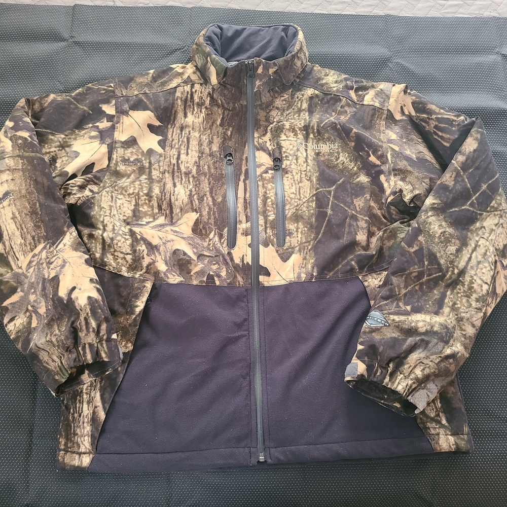 Columbia Mens Size Large PHG Timberwolf Camo Performance Jacket Omniheat Hunting